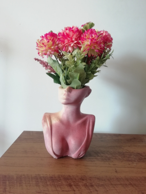 female form concrete vase